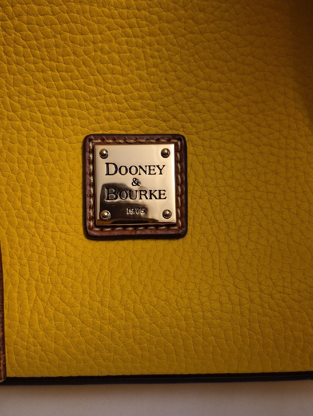 Dooney & Bourke Yellow and Brown Pebbled Leather Satchel (Dustbag Included) - Picture 6 of 14